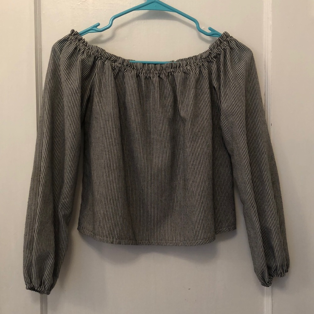 Striped Off-The-Shoulder Brandy Melville Top